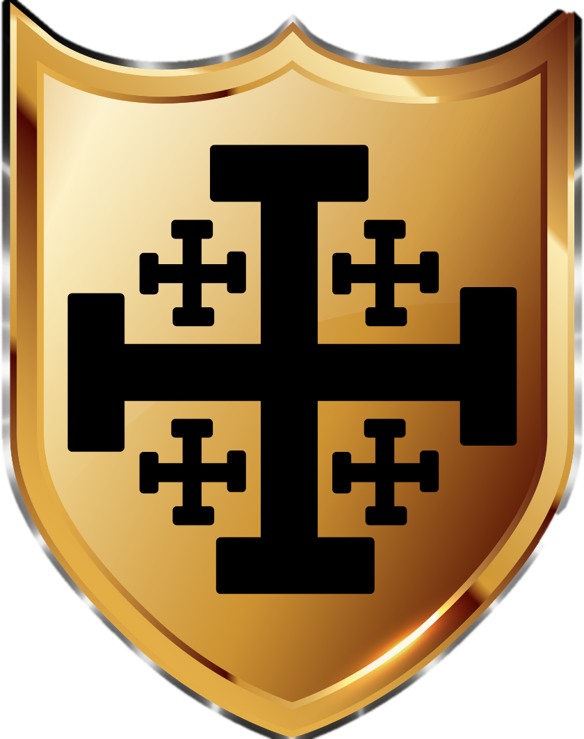 Connor with Honor Jerusalem cross shield